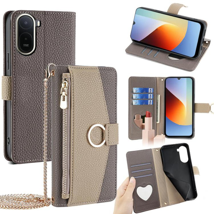 Funda para teléfono de piel con textura de lichi y diseño cruzado, For Redmi A7 Pro 171mm / Poco C85x 5G, For Redmi Turbo 5 Max 5G / Poco X8 Pro Max 5G, For Redmi Turbo 5 5G / Poco X8 Pro 5G, For Redmi K90 Pro Max / Poco F8 Ultra                       ...