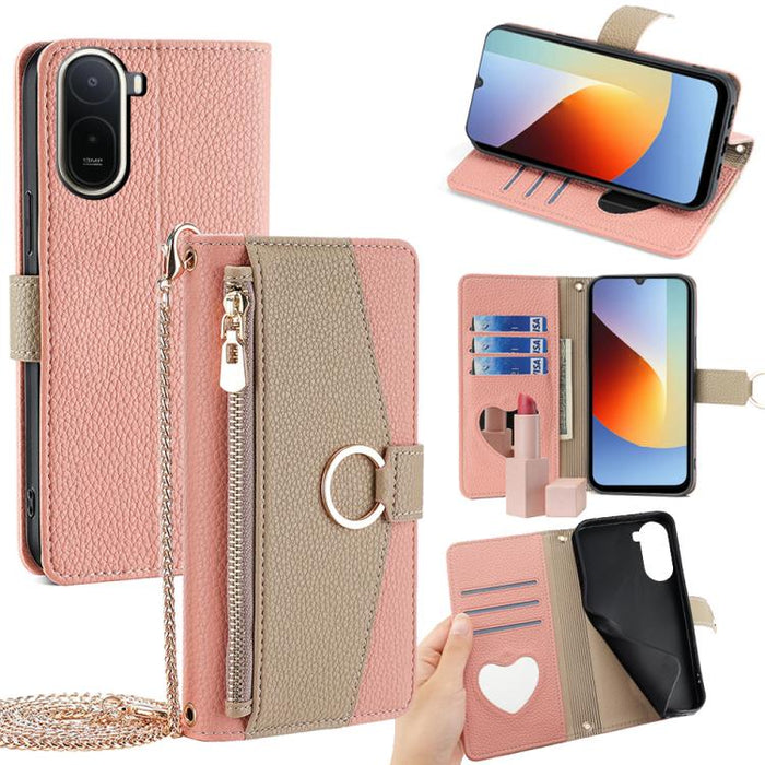 Funda para teléfono de piel con textura de lichi y diseño cruzado, For Redmi A7 Pro 171mm / Poco C85x 5G, For Redmi Turbo 5 Max 5G / Poco X8 Pro Max 5G, For Redmi Turbo 5 5G / Poco X8 Pro 5G, For Redmi K90 Pro Max / Poco F8 Ultra                       ...