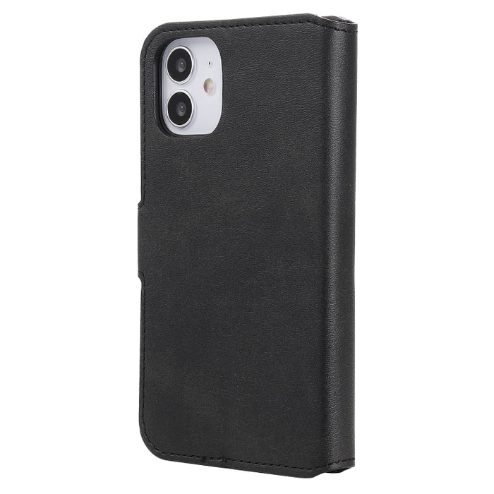 Estuche de cuero con tapa horizontal clásica de PU + TPU con textura de becerro, con soporte y ranuras para tarjetas y billetera