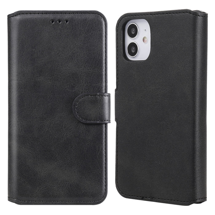 Estuche de cuero con tapa horizontal clásica de PU + TPU con textura de becerro, con soporte y ranuras para tarjetas y billetera