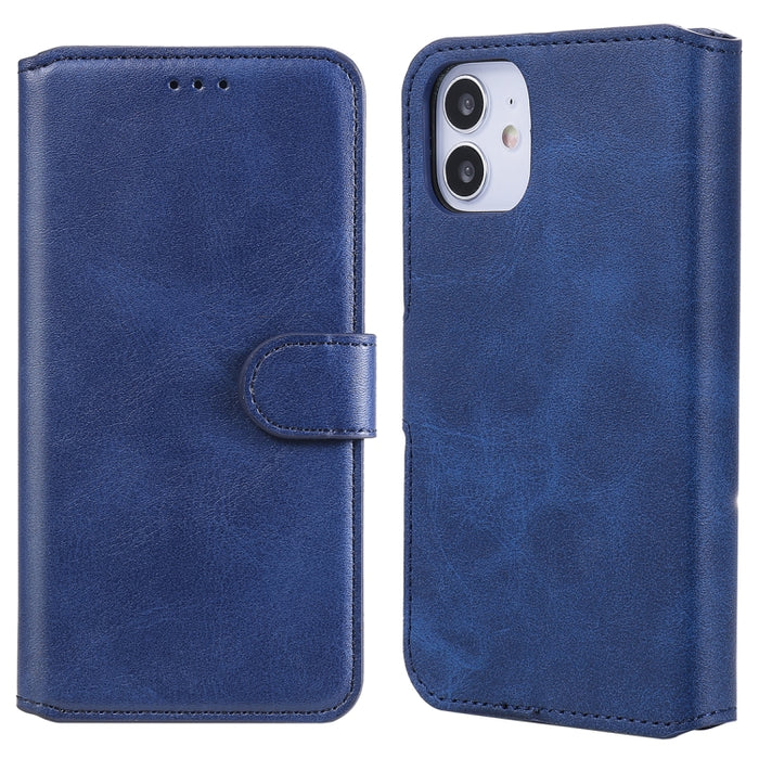 Estuche de cuero con tapa horizontal clásica de PU + TPU con textura de becerro, con soporte y ranuras para tarjetas y billetera