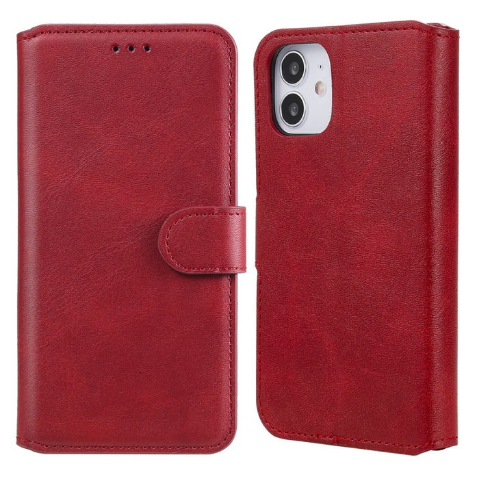 Estuche de cuero con tapa horizontal clásica de PU + TPU con textura de becerro, con soporte y ranuras para tarjetas y billetera