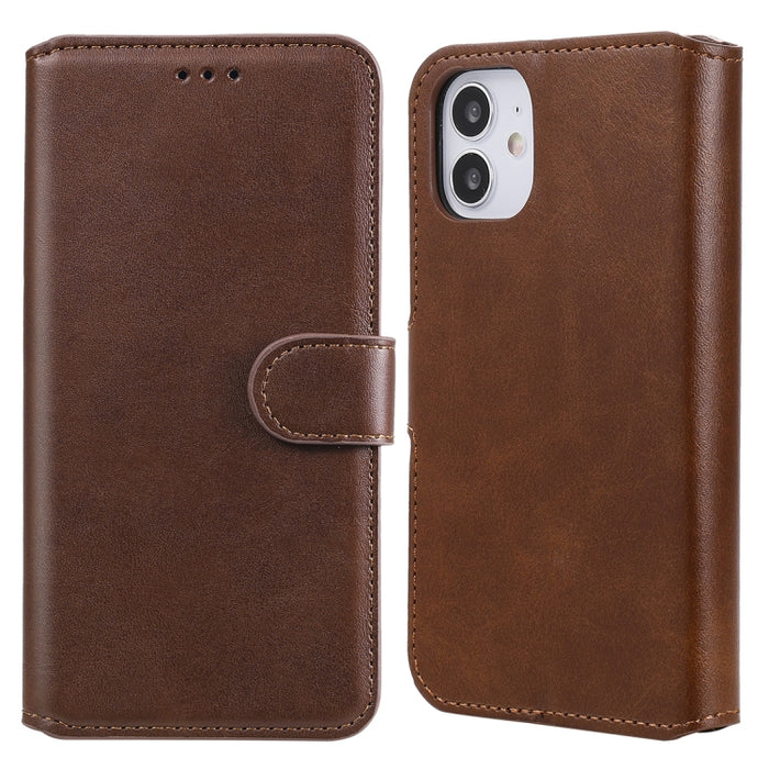 Estuche de cuero con tapa horizontal clásica de PU + TPU con textura de becerro, con soporte y ranuras para tarjetas y billetera