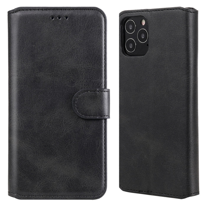 Estuche de cuero con tapa horizontal clásica de PU + TPU con textura de becerro, con soporte y ranuras para tarjetas y billetera