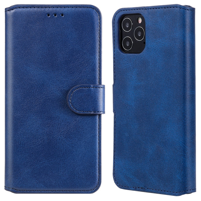 Estuche de cuero con tapa horizontal clásica de PU + TPU con textura de becerro, con soporte y ranuras para tarjetas y billetera