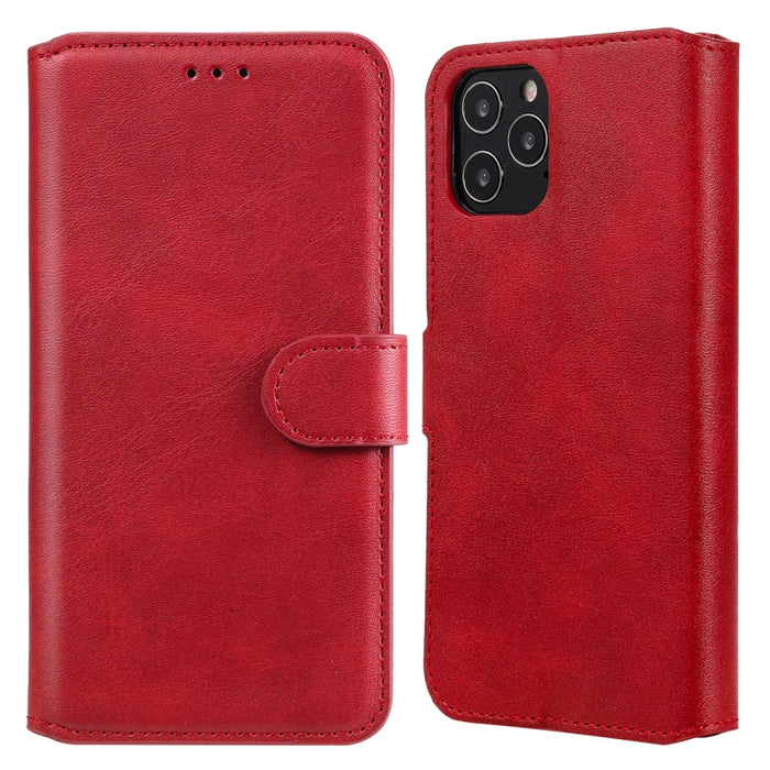 Estuche de cuero con tapa horizontal clásica de PU + TPU con textura de becerro, con soporte y ranuras para tarjetas y billetera