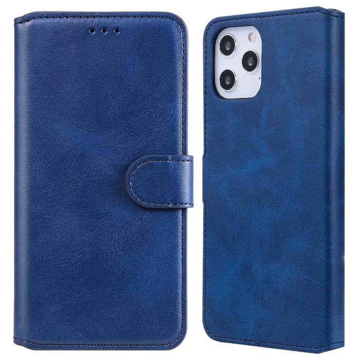 Estuche de cuero con tapa horizontal clásica de PU + TPU con textura de becerro, con soporte y ranuras para tarjetas y billetera