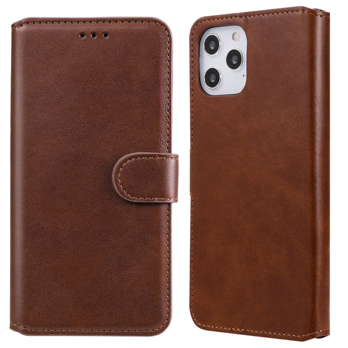 Estuche de cuero con tapa horizontal clásica de PU + TPU con textura de becerro, con soporte y ranuras para tarjetas y billetera