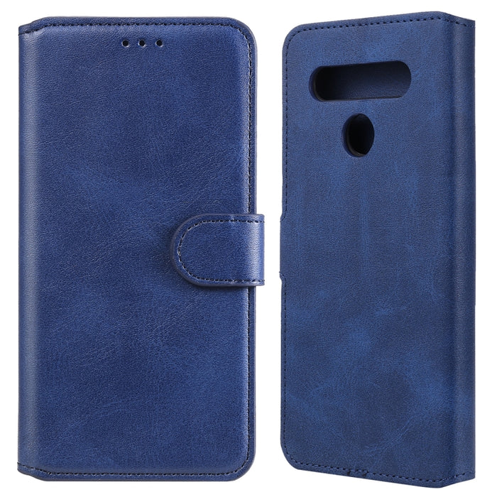 Estuche de cuero con tapa horizontal clásica de PU + TPU con textura de becerro, con soporte y ranuras para tarjetas y billetera