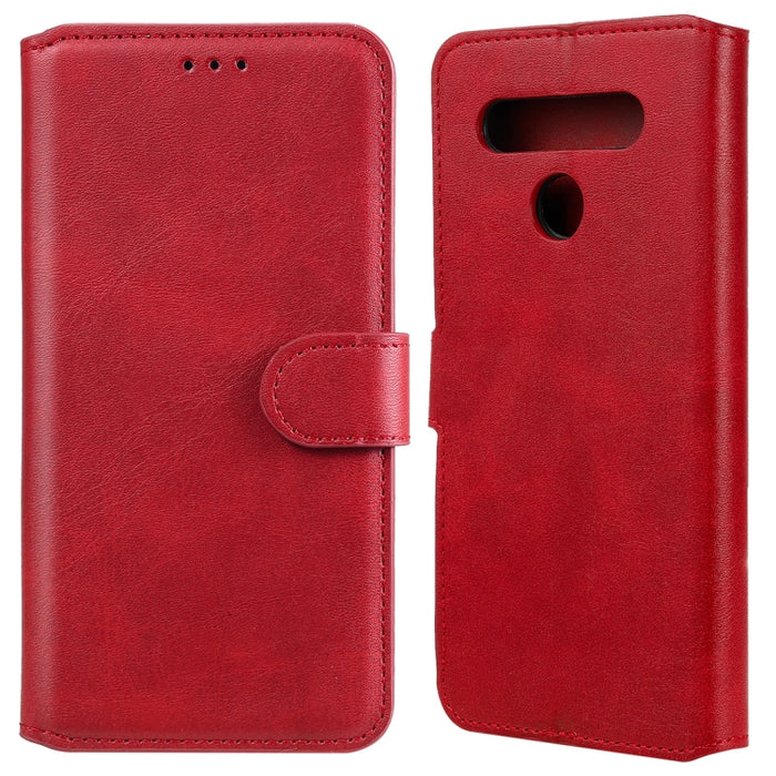 Estuche de cuero con tapa horizontal clásica de PU + TPU con textura de becerro, con soporte y ranuras para tarjetas y billetera
