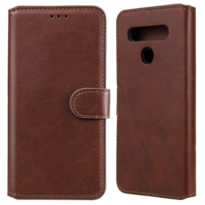 Estuche de cuero con tapa horizontal clásica de PU + TPU con textura de becerro, con soporte y ranuras para tarjetas y billetera