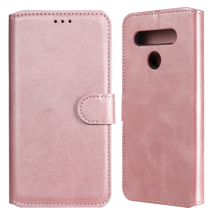 Estuche de cuero con tapa horizontal clásica de PU + TPU con textura de becerro, con soporte y ranuras para tarjetas y billetera