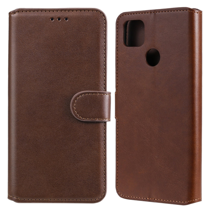 Estuche de cuero con tapa horizontal clásica de PU + TPU con textura de becerro, con soporte y ranuras para tarjetas y billetera