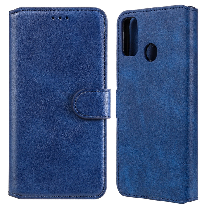 Estuche de cuero con tapa horizontal clásica de PU + TPU con textura de becerro, con soporte y ranuras para tarjetas y billetera