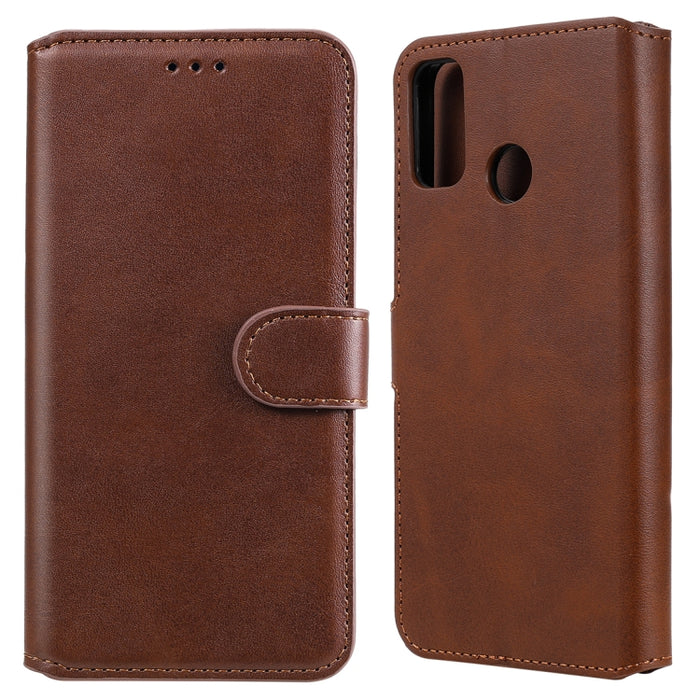 Estuche de cuero con tapa horizontal clásica de PU + TPU con textura de becerro, con soporte y ranuras para tarjetas y billetera