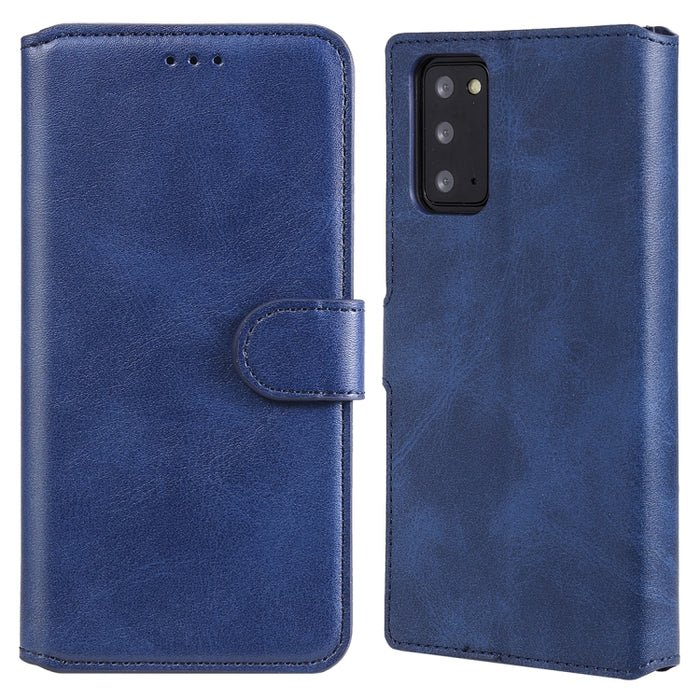 Estuche de cuero con tapa horizontal clásica de PU + TPU con textura de becerro, con soporte y ranuras para tarjetas y billetera