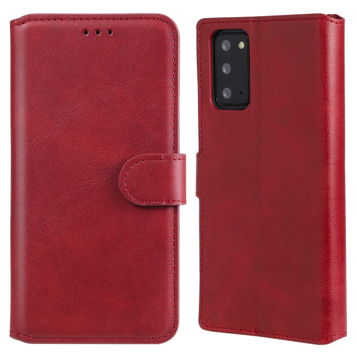 Estuche de cuero con tapa horizontal clásica de PU + TPU con textura de becerro, con soporte y ranuras para tarjetas y billetera