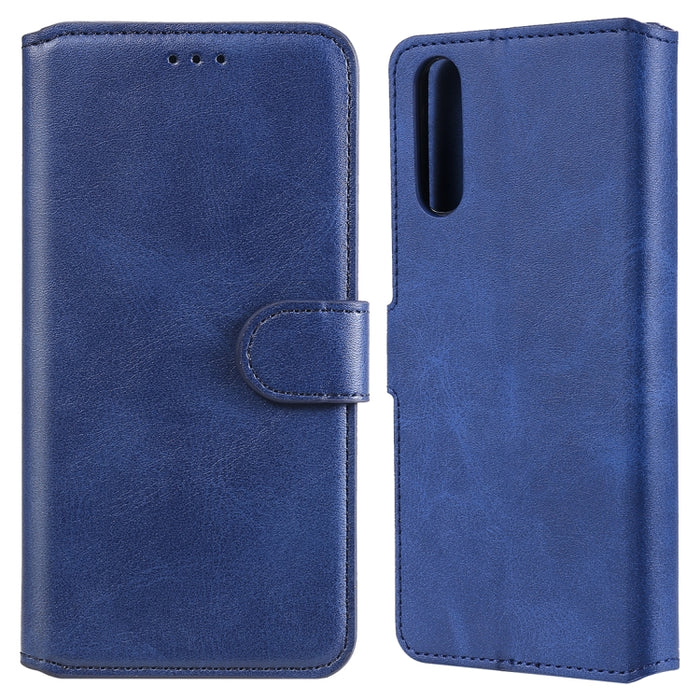 Estuche de cuero con tapa horizontal clásica de PU + TPU con textura de becerro, con soporte y ranuras para tarjetas y billetera