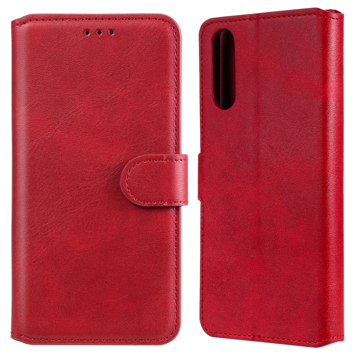 Estuche de cuero con tapa horizontal clásica de PU + TPU con textura de becerro, con soporte y ranuras para tarjetas y billetera