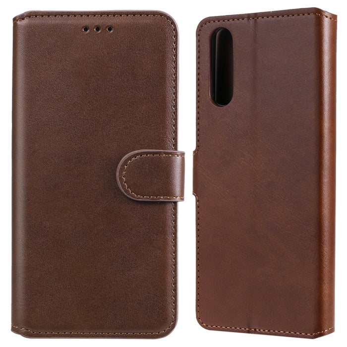 Estuche de cuero con tapa horizontal clásica de PU + TPU con textura de becerro, con soporte y ranuras para tarjetas y billetera