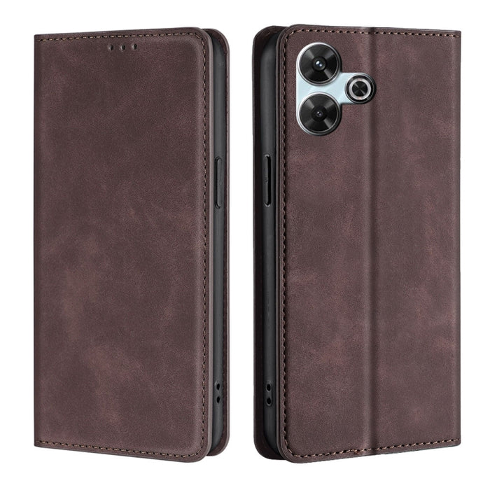 Funda de cuero magnética para teléfono con tacto de piel, For Redmi A7 Pro 171mm / Poco C85x 5G, For Redmi Turbo 5 Max 5G / Poco X8 Pro Max 5G, For Redmi Turbo 5 5G / Poco X8 Pro 5G, For Redmi Note 15 Pro 4G Global 163.2mm, For Redmi A5 4G 171.7mm     ...