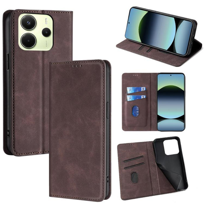 Funda de cuero magnética para teléfono con tacto de piel, For Redmi A7 Pro 171mm / Poco C85x 5G, For Redmi Turbo 5 Max 5G / Poco X8 Pro Max 5G, For Redmi Turbo 5 5G / Poco X8 Pro 5G, For Redmi Note 15 Pro 4G Global 163.2mm, For Redmi A5 4G 171.7mm     ...
