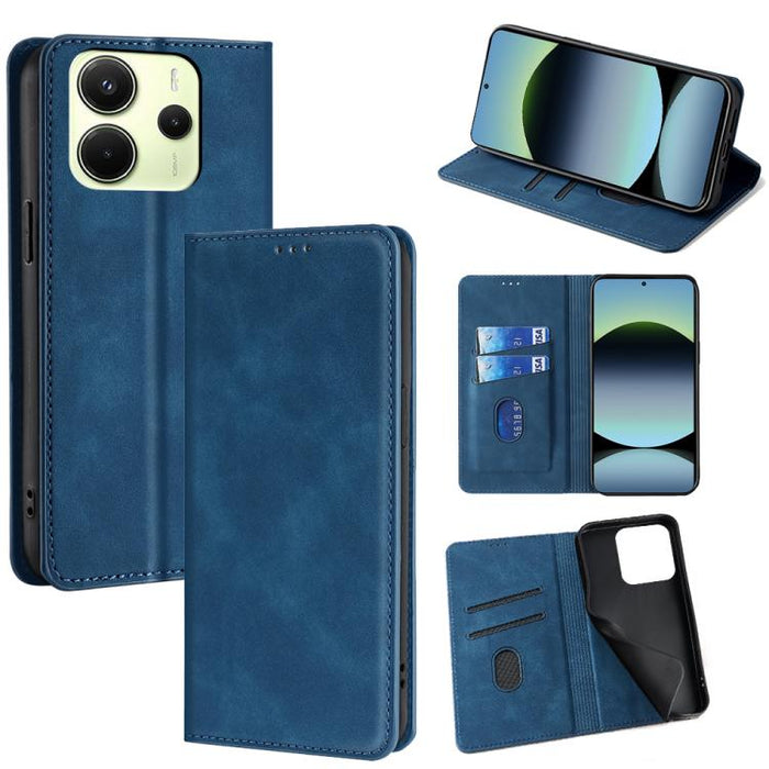 Funda de cuero magnética para teléfono con tacto de piel, For Redmi A7 Pro 171mm / Poco C85x 5G, For Redmi Turbo 5 Max 5G / Poco X8 Pro Max 5G, For Redmi Turbo 5 5G / Poco X8 Pro 5G, For Redmi Note 15 Pro 4G Global 163.2mm, For Redmi A5 4G 171.7mm     ...