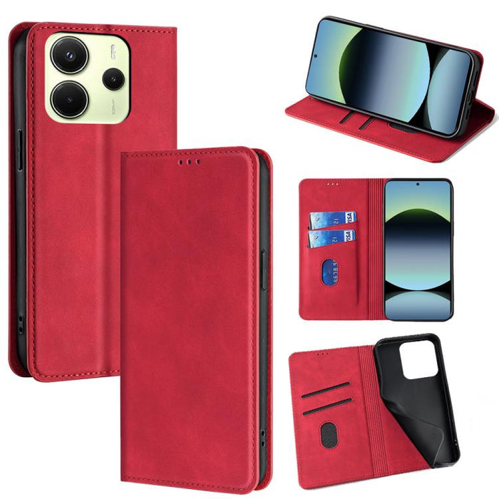 Funda de cuero magnética para teléfono con tacto de piel, For Redmi A7 Pro 171mm / Poco C85x 5G, For Redmi Turbo 5 Max 5G / Poco X8 Pro Max 5G, For Redmi Turbo 5 5G / Poco X8 Pro 5G, For Redmi Note 15 Pro 4G Global 163.2mm, For Redmi A5 4G 171.7mm     ...