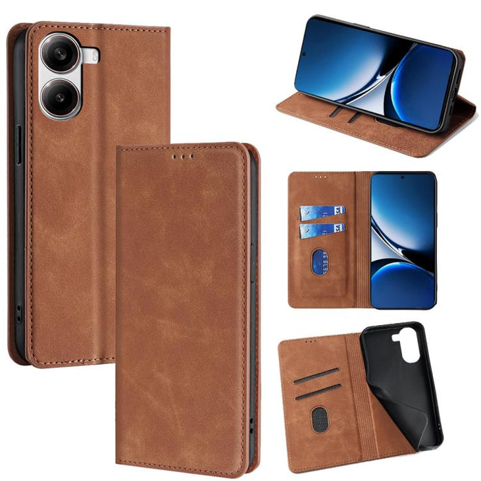 Funda de cuero magnética para teléfono con tacto de piel, For Redmi A7 Pro 171mm / Poco C85x 5G, For Redmi Turbo 5 Max 5G / Poco X8 Pro Max 5G, For Redmi Turbo 5 5G / Poco X8 Pro 5G, For Redmi Note 15 Pro 4G Global 163.2mm, For Redmi A5 4G 171.7mm     ...