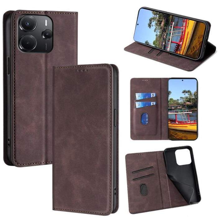 Funda de cuero magnética para teléfono con tacto de piel, For Redmi A7 Pro 171mm / Poco C85x 5G, For Redmi Turbo 5 Max 5G / Poco X8 Pro Max 5G, For Redmi Turbo 5 5G / Poco X8 Pro 5G, For Redmi Note 15 Pro 4G Global 163.2mm, For Redmi A5 4G 171.7mm     ...