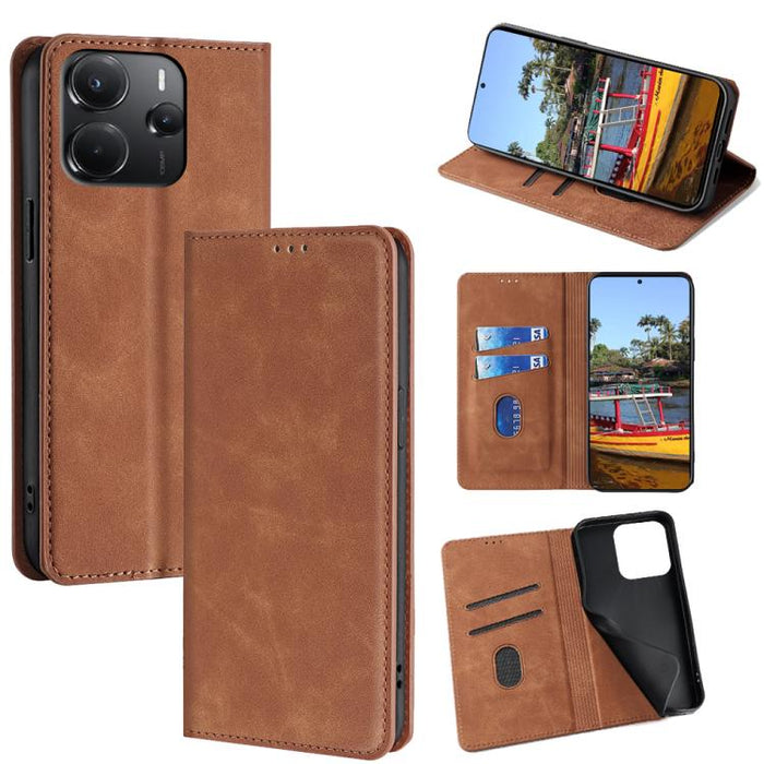 Funda de cuero magnética para teléfono con tacto de piel, For Redmi A7 Pro 171mm / Poco C85x 5G, For Redmi Turbo 5 Max 5G / Poco X8 Pro Max 5G, For Redmi Turbo 5 5G / Poco X8 Pro 5G, For Redmi Note 15 Pro 4G Global 163.2mm, For Redmi A5 4G 171.7mm     ...