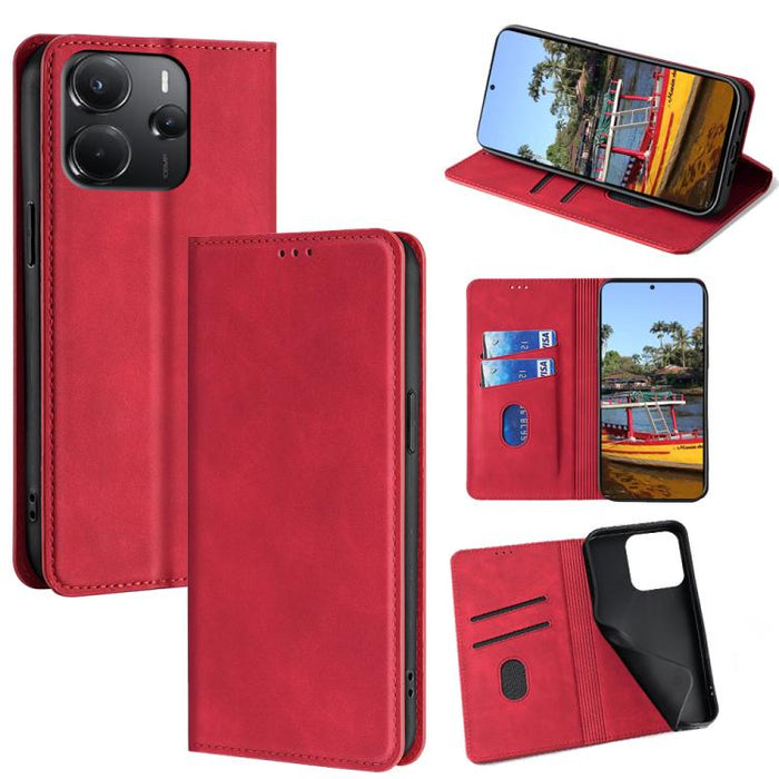 Funda de cuero magnética para teléfono con tacto de piel, For Redmi A7 Pro 171mm / Poco C85x 5G, For Redmi Turbo 5 Max 5G / Poco X8 Pro Max 5G, For Redmi Turbo 5 5G / Poco X8 Pro 5G, For Redmi Note 15 Pro 4G Global 163.2mm, For Redmi A5 4G 171.7mm     ...