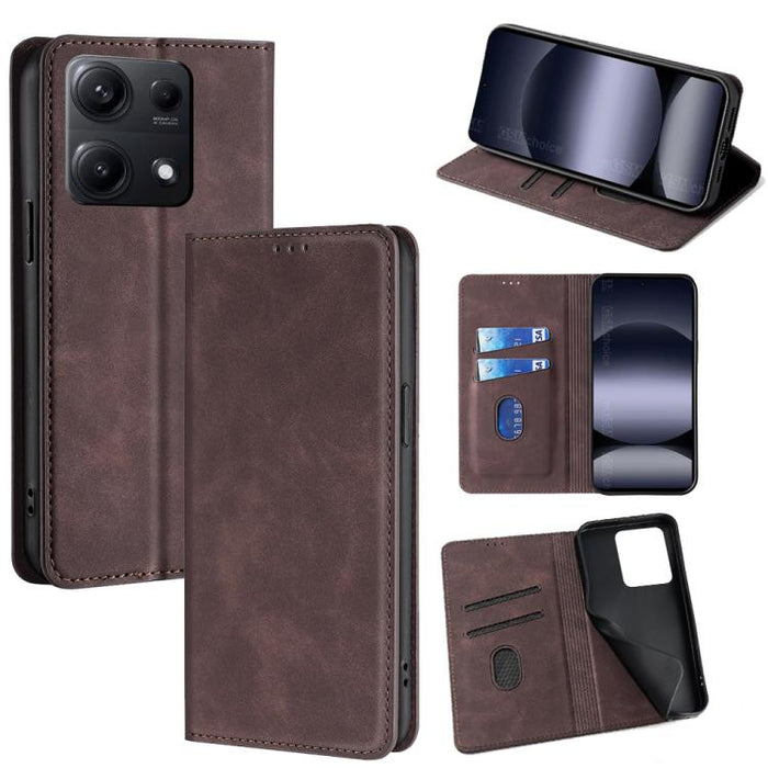 Funda de cuero magnética para teléfono con tacto de piel, For Redmi A7 Pro 171mm / Poco C85x 5G, For Redmi Turbo 5 Max 5G / Poco X8 Pro Max 5G, For Redmi Turbo 5 5G / Poco X8 Pro 5G, For Redmi Note 15 Pro 4G Global 163.2mm, For Redmi A5 4G 171.7mm     ...