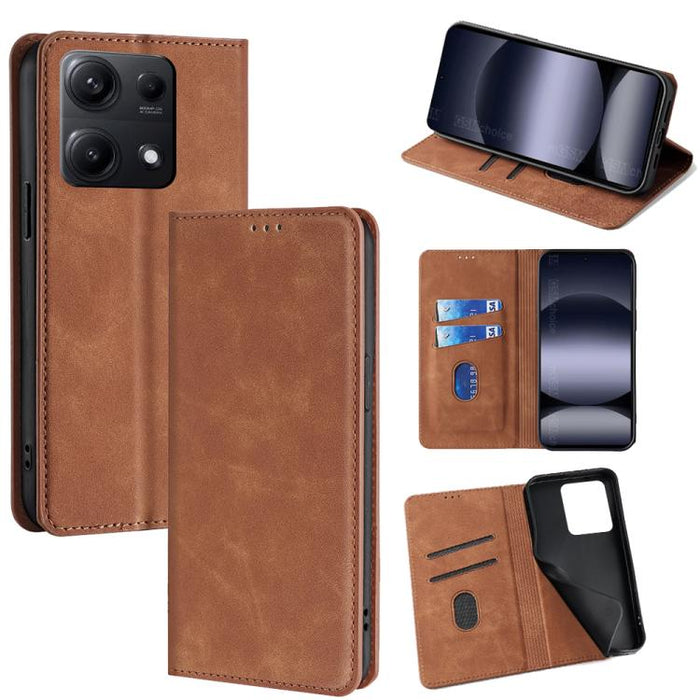 Funda de cuero magnética para teléfono con tacto de piel, For Redmi A7 Pro 171mm / Poco C85x 5G, For Redmi Turbo 5 Max 5G / Poco X8 Pro Max 5G, For Redmi Turbo 5 5G / Poco X8 Pro 5G, For Redmi Note 15 Pro 4G Global 163.2mm, For Redmi A5 4G 171.7mm     ...