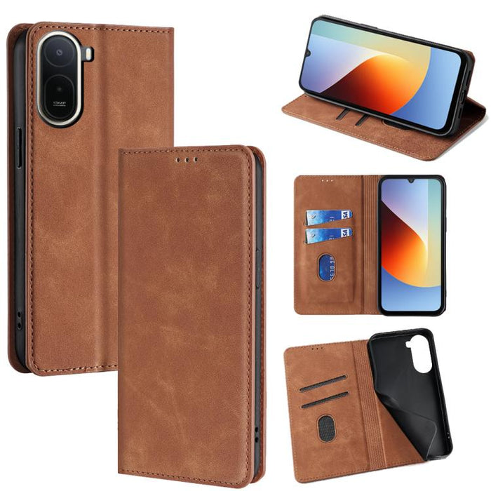 Funda de cuero magnética para teléfono con tacto de piel, For Redmi A7 Pro 171mm / Poco C85x 5G, For Redmi Turbo 5 Max 5G / Poco X8 Pro Max 5G, For Redmi Turbo 5 5G / Poco X8 Pro 5G, For Redmi Note 15 Pro 4G Global 163.2mm, For Redmi A5 4G 171.7mm     ...
