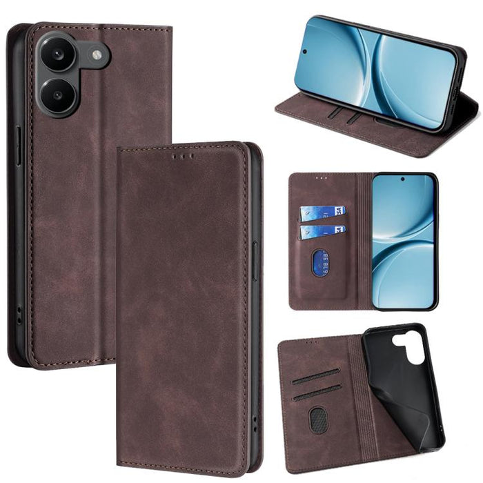 Funda de cuero magnética para teléfono con tacto de piel, For Redmi A7 Pro 171mm / Poco C85x 5G, For Redmi Turbo 5 Max 5G / Poco X8 Pro Max 5G, For Redmi Turbo 5 5G / Poco X8 Pro 5G, For Redmi Note 15 Pro 4G Global 163.2mm, For Redmi A5 4G 171.7mm     ...