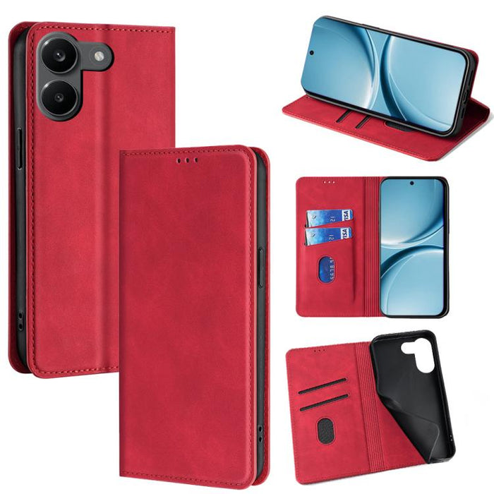 Funda de cuero magnética para teléfono con tacto de piel, For Redmi A7 Pro 171mm / Poco C85x 5G, For Redmi Turbo 5 Max 5G / Poco X8 Pro Max 5G, For Redmi Turbo 5 5G / Poco X8 Pro 5G, For Redmi Note 15 Pro 4G Global 163.2mm, For Redmi A5 4G 171.7mm     ...