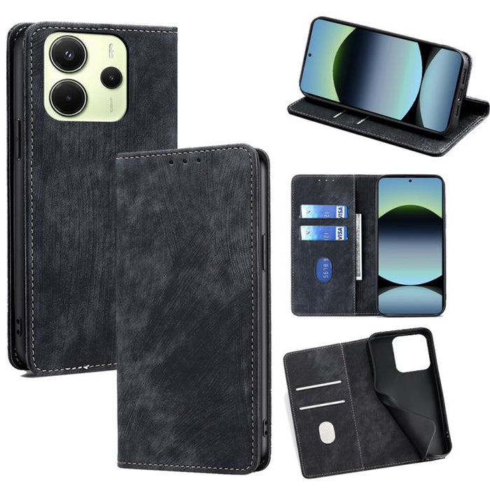 Funda de cuero magnética para teléfono con cepillo antirrobo RFID, For Redmi A7 Pro 171mm / Poco C85x 5G, For Redmi Turbo 5 Max 5G / Poco X8 Pro Max 5G, For Redmi Turbo 5 5G / Poco X8 Pro 5G, For Redmi K90 Pro Max 5G / Poco F8 Ultra                    ...