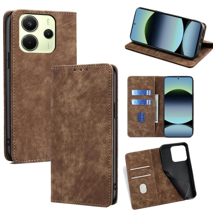 Funda de cuero magnética para teléfono con cepillo antirrobo RFID, For Redmi A7 Pro 171mm / Poco C85x 5G, For Redmi Turbo 5 Max 5G / Poco X8 Pro Max 5G, For Redmi Turbo 5 5G / Poco X8 Pro 5G, For Redmi K90 Pro Max 5G / Poco F8 Ultra                    ...