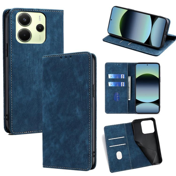 Funda de cuero magnética para teléfono con cepillo antirrobo RFID, For Redmi A7 Pro 171mm / Poco C85x 5G, For Redmi Turbo 5 Max 5G / Poco X8 Pro Max 5G, For Redmi Turbo 5 5G / Poco X8 Pro 5G, For Redmi K90 Pro Max 5G / Poco F8 Ultra                    ...