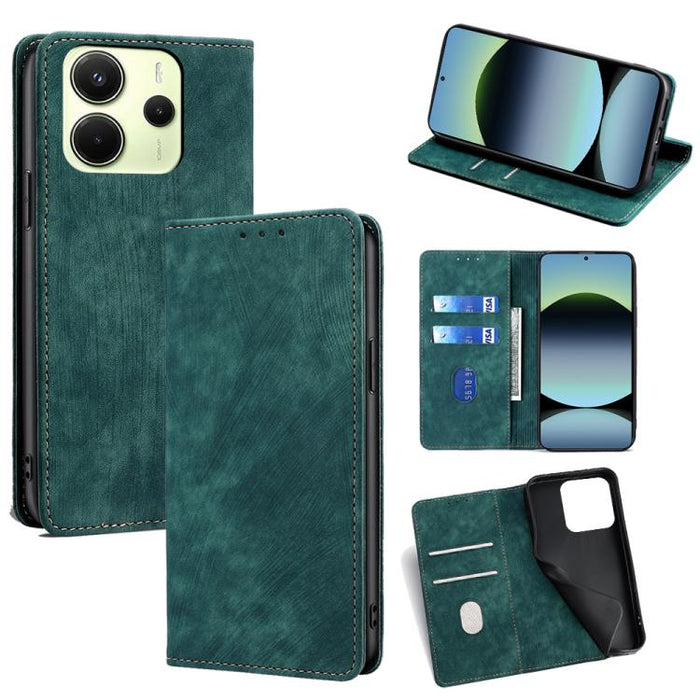 Funda de cuero magnética para teléfono con cepillo antirrobo RFID, For Redmi A7 Pro 171mm / Poco C85x 5G, For Redmi Turbo 5 Max 5G / Poco X8 Pro Max 5G, For Redmi Turbo 5 5G / Poco X8 Pro 5G, For Redmi K90 Pro Max 5G / Poco F8 Ultra                    ...