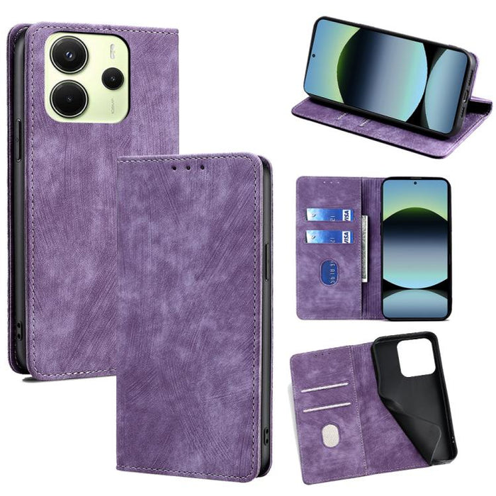 Funda de cuero magnética para teléfono con cepillo antirrobo RFID, For Redmi A7 Pro 171mm / Poco C85x 5G, For Redmi Turbo 5 Max 5G / Poco X8 Pro Max 5G, For Redmi Turbo 5 5G / Poco X8 Pro 5G, For Redmi K90 Pro Max 5G / Poco F8 Ultra                    ...