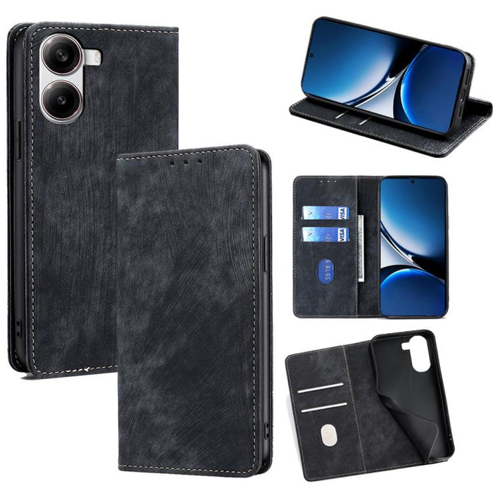 Funda de cuero magnética para teléfono con cepillo antirrobo RFID, For Redmi A7 Pro 171mm / Poco C85x 5G, For Redmi Turbo 5 Max 5G / Poco X8 Pro Max 5G, For Redmi Turbo 5 5G / Poco X8 Pro 5G, For Redmi K90 Pro Max 5G / Poco F8 Ultra                    ...