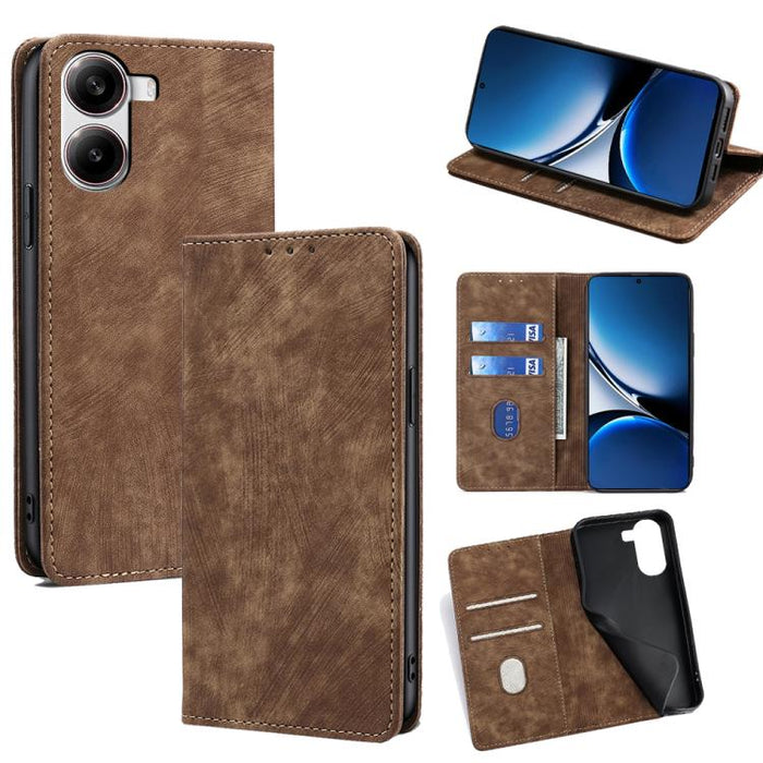 Funda de cuero magnética para teléfono con cepillo antirrobo RFID, For Redmi A7 Pro 171mm / Poco C85x 5G, For Redmi Turbo 5 Max 5G / Poco X8 Pro Max 5G, For Redmi Turbo 5 5G / Poco X8 Pro 5G, For Redmi K90 Pro Max 5G / Poco F8 Ultra                    ...