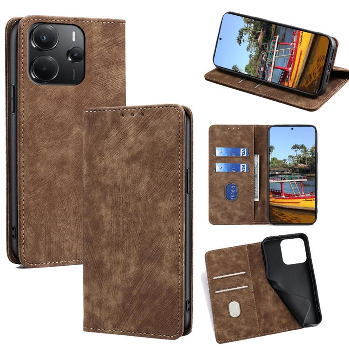Funda de cuero magnética para teléfono con cepillo antirrobo RFID, For Redmi A7 Pro 171mm / Poco C85x 5G, For Redmi Turbo 5 Max 5G / Poco X8 Pro Max 5G, For Redmi Turbo 5 5G / Poco X8 Pro 5G, For Redmi K90 Pro Max 5G / Poco F8 Ultra                    ...