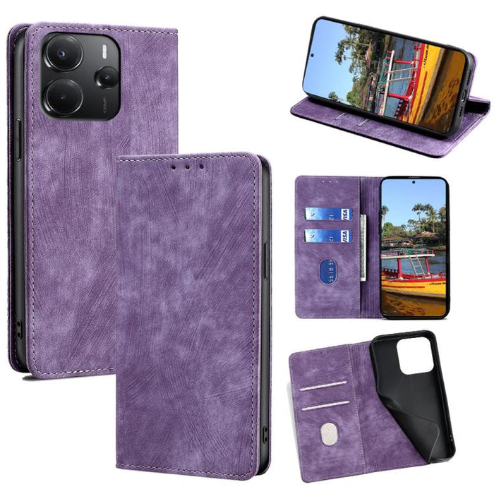 Funda de cuero magnética para teléfono con cepillo antirrobo RFID, For Redmi A7 Pro 171mm / Poco C85x 5G, For Redmi Turbo 5 Max 5G / Poco X8 Pro Max 5G, For Redmi Turbo 5 5G / Poco X8 Pro 5G, For Redmi K90 Pro Max 5G / Poco F8 Ultra                    ...