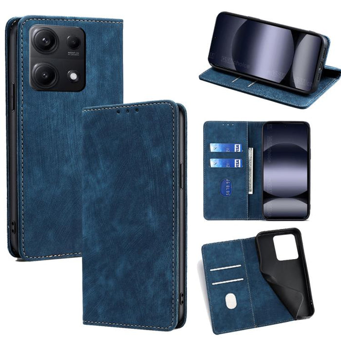 Funda de cuero magnética para teléfono con cepillo antirrobo RFID, For Redmi A7 Pro 171mm / Poco C85x 5G, For Redmi Turbo 5 Max 5G / Poco X8 Pro Max 5G, For Redmi Turbo 5 5G / Poco X8 Pro 5G, For Redmi K90 Pro Max 5G / Poco F8 Ultra                    ...