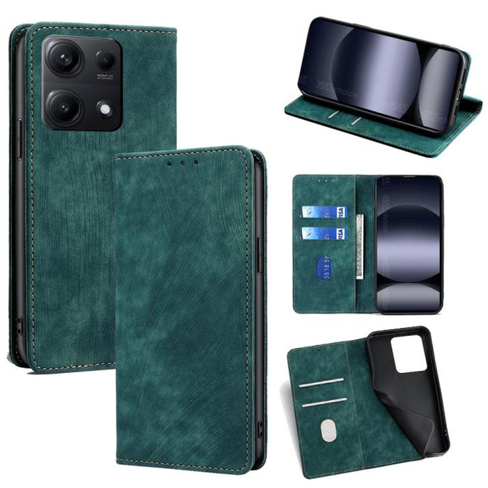 Funda de cuero magnética para teléfono con cepillo antirrobo RFID, For Redmi A7 Pro 171mm / Poco C85x 5G, For Redmi Turbo 5 Max 5G / Poco X8 Pro Max 5G, For Redmi Turbo 5 5G / Poco X8 Pro 5G, For Redmi K90 Pro Max 5G / Poco F8 Ultra                    ...