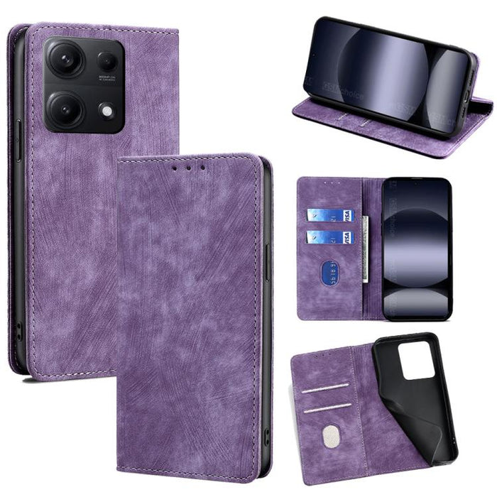 Funda de cuero magnética para teléfono con cepillo antirrobo RFID, For Redmi A7 Pro 171mm / Poco C85x 5G, For Redmi Turbo 5 Max 5G / Poco X8 Pro Max 5G, For Redmi Turbo 5 5G / Poco X8 Pro 5G, For Redmi K90 Pro Max 5G / Poco F8 Ultra                    ...