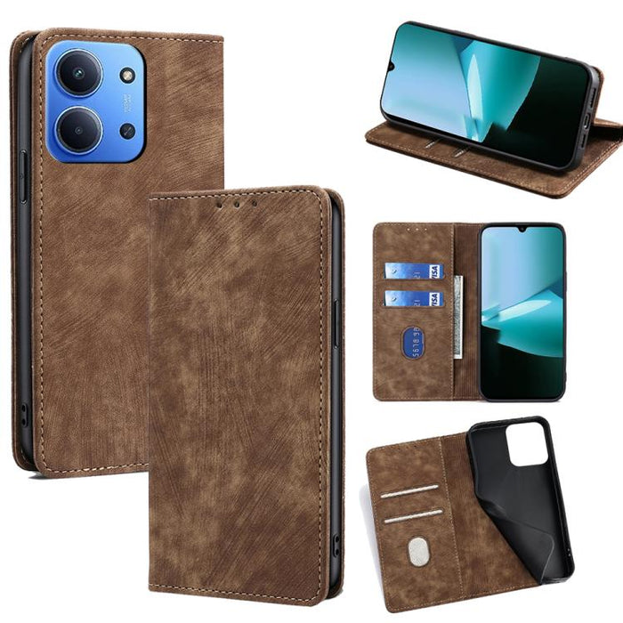 Funda de cuero magnética para teléfono con cepillo antirrobo RFID, For Redmi A7 Pro 171mm / Poco C85x 5G, For Redmi Turbo 5 Max 5G / Poco X8 Pro Max 5G, For Redmi Turbo 5 5G / Poco X8 Pro 5G, For Redmi K90 Pro Max 5G / Poco F8 Ultra                    ...